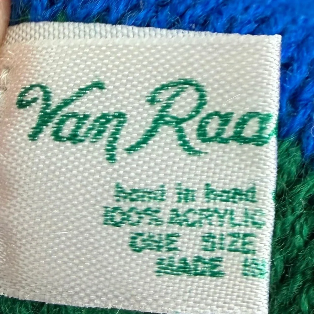 Van Raalte Kids Vintage Rainbow Knit Scarf and Mittens‎ Set Navy Blue One Size